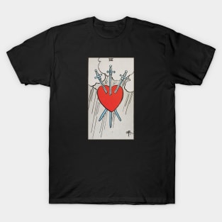 Three of swords tarot card T-Shirt